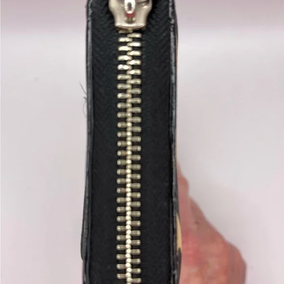 Coach Zebra-Stripe Zip Wallet — Black & Tan - Picture 5 of 12